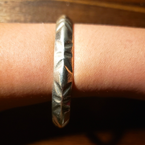 Vintage Sterling Silver Ingot Cuff Bracelet
